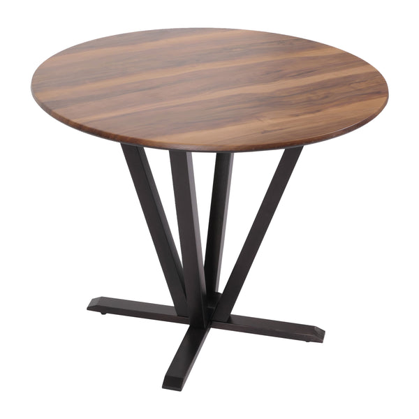Bistrotisch Esstisch Massivholz HPL Laminat Ø92cm Sheesham-Optik