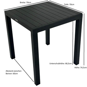 Bistrotisch PARIS 70x70cm, Aluminium anthrazit