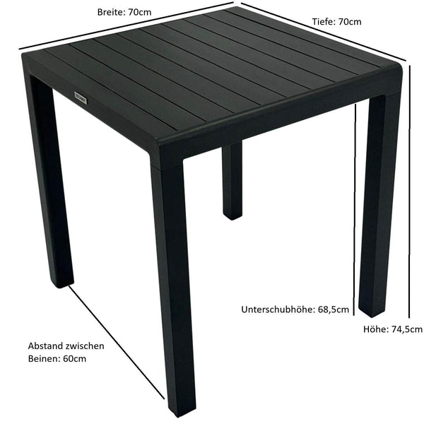 Bistrotisch PARIS 70x70cm, Aluminium anthrazit