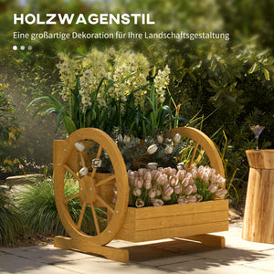 Blumenkasten 61x62x57cm im Wagenrad-Design Teak