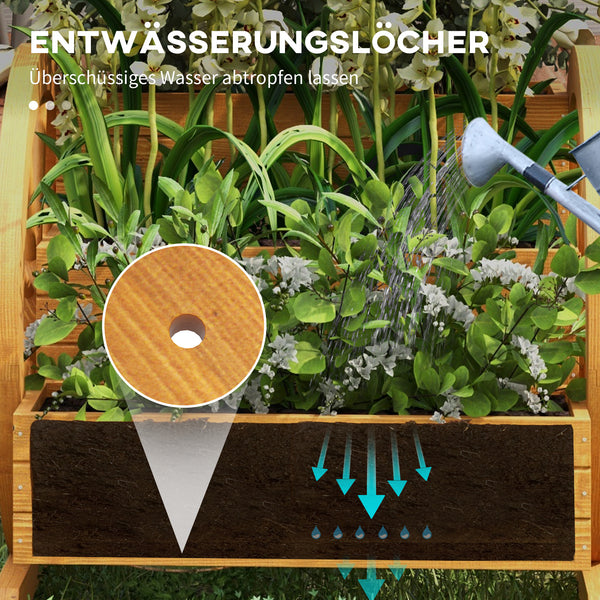 Blumenkasten 61x62x57cm im Wagenrad-Design Teak