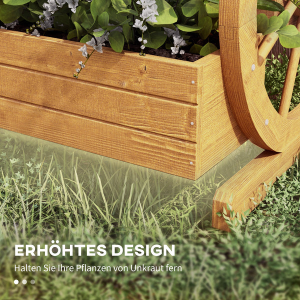 Blumenkasten 61x62x57cm im Wagenrad-Design Teak