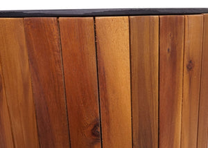 Runder Blumenkasten aus Akazie Holz 50x34cm, braun Outdoor