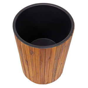 Runder Blumenkasten aus Akazie Holz 50x34cm, braun Outdoor