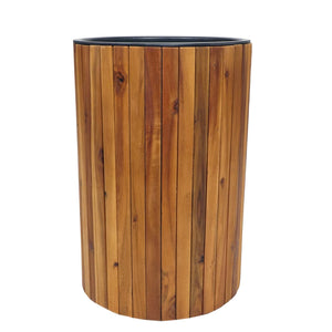 Runder Blumenkasten aus Akazie Holz 50x34cm, braun Outdoor