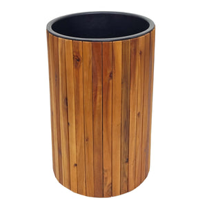 Runder Blumenkasten aus Akazie Holz 50x34cm, braun Outdoor