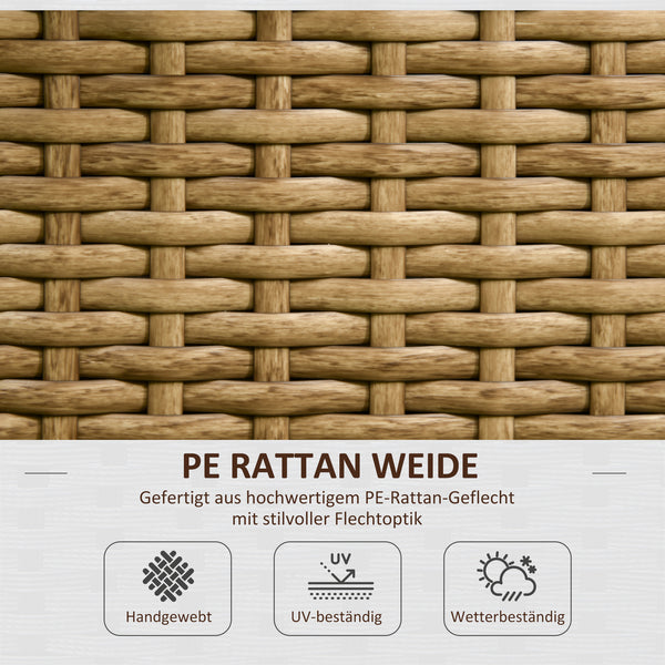 Blumenkasten mit Spalier wetterfest Polyrattan sandfarben