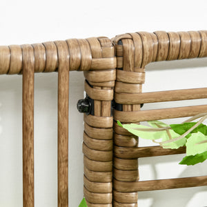 Blumenkasten mit Spalier wetterfest Polyrattan sandfarben