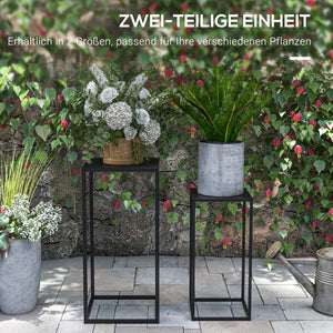 Blumenständer 2er Set skandinavisch modern Metall schwarz