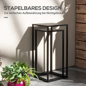 Blumenständer 2er Set skandinavisch modern Metall schwarz