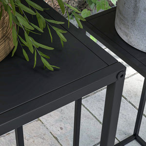 Blumenständer 2er Set skandinavisch modern Metall schwarz