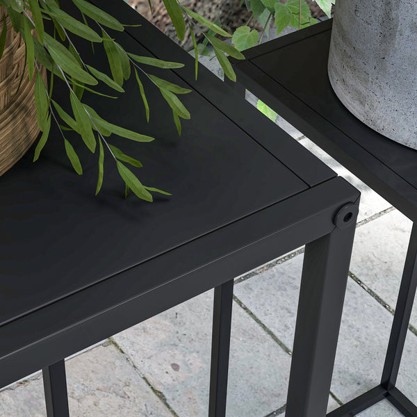 Blumenständer 2er Set skandinavisch modern Metall schwarz