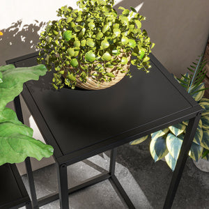 Blumenständer 2er Set skandinavisch modern Metall schwarz