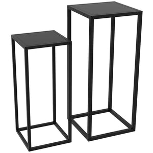Blumenständer 2er Set skandinavisch modern Metall schwarz
