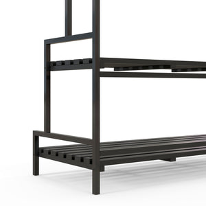 Blumenständer mit 3 Etagen und 6 Haken Indoor Outdoor Metall schwarz