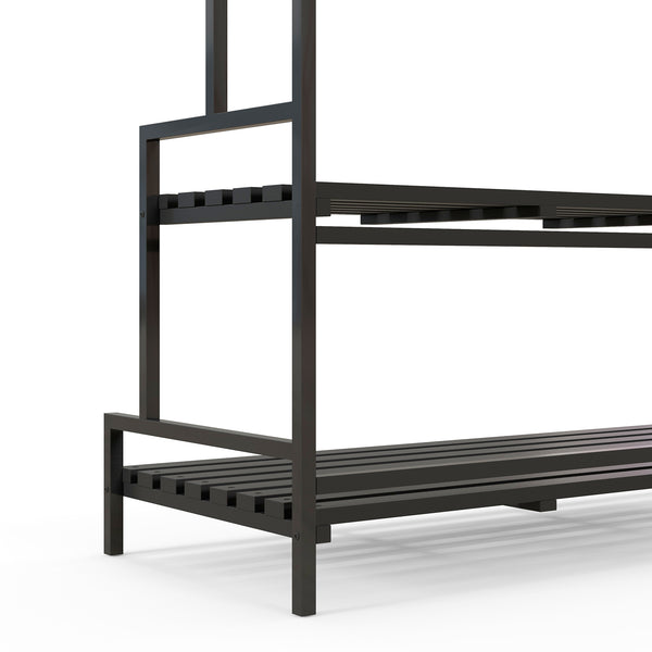 Blumenständer mit 3 Etagen und 6 Haken Indoor Outdoor Metall schwarz