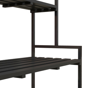 Blumenständer mit 3 Etagen und 6 Haken Indoor Outdoor Metall schwarz