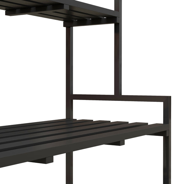 Blumenständer mit 3 Etagen und 6 Haken Indoor Outdoor Metall schwarz