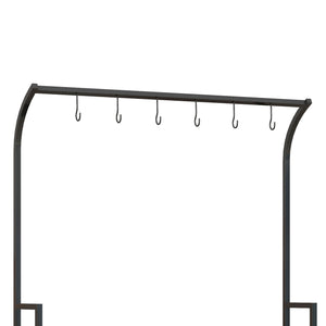 Blumenständer mit 3 Etagen und 6 Haken Indoor Outdoor Metall schwarz