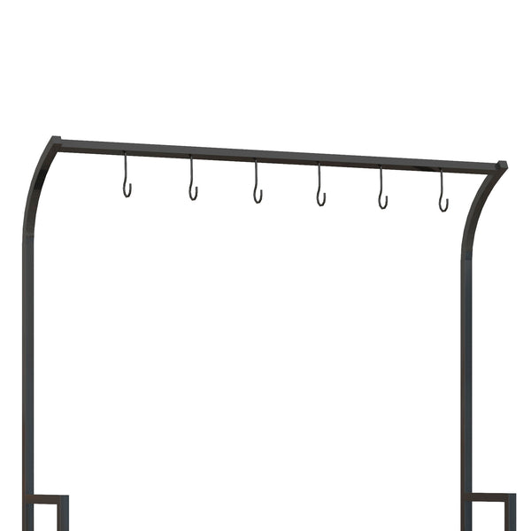 Blumenständer mit 3 Etagen und 6 Haken Indoor Outdoor Metall schwarz