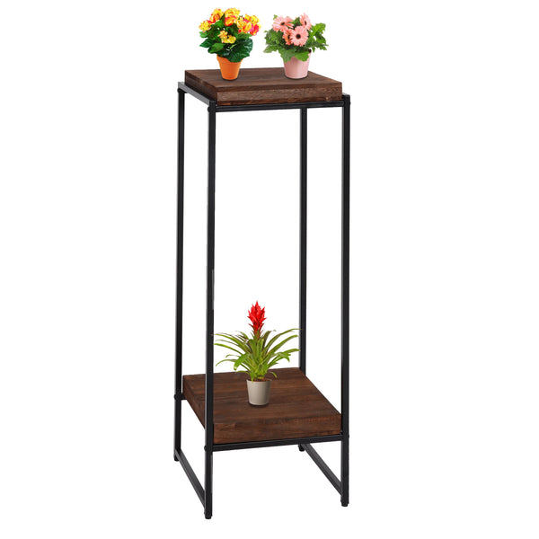 Blumentisch JAM-K71 Beistelltisch FSC Metall dunkelbraun 101cm