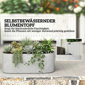 Blumentopf hängend 2er Set mit Ablauf für Balkon hellgrau