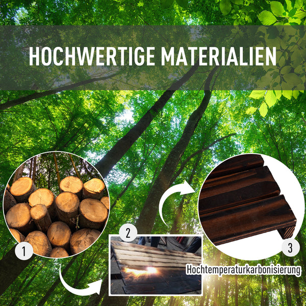 Blumentreppe mit Rollen und 6 Ebenen aus Holz braun