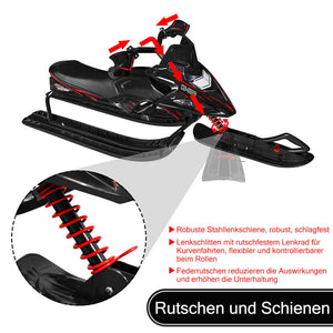 Bob Schlitten Schneescooter mit Fussbremsen