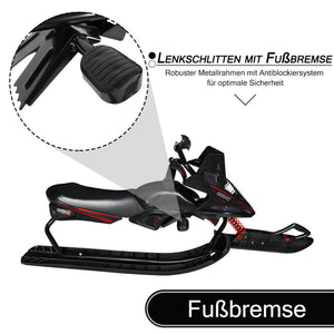 Bob Schlitten Schneescooter mit Fussbremsen