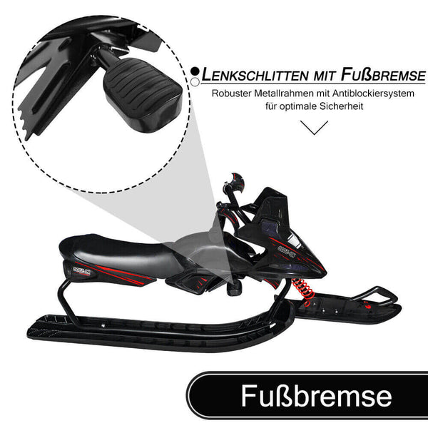 Bob Schlitten Schneescooter mit Fussbremsen