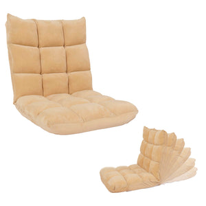 Bodensessel Relaxsessel Bodenkissen Klappsessel 6 Positionen Samt beige