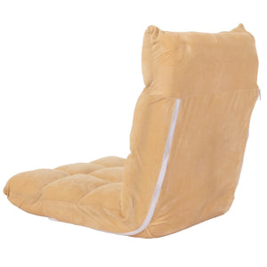Bodensessel Relaxsessel Bodenkissen Klappsessel 6 Positionen Samt beige