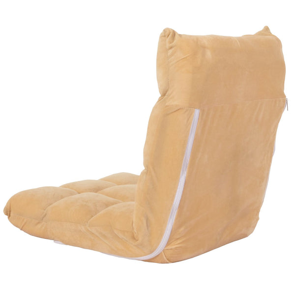 Bodensessel Relaxsessel Bodenkissen Klappsessel 6 Positionen Samt beige