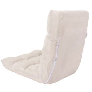 Bodensessel Relaxsessel Bodenkissen Klappsessel 6 Positionen Samt creme-grau