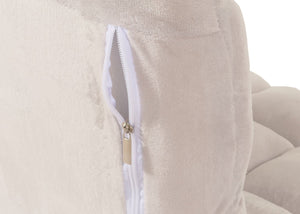 Bodensessel Relaxsessel Bodenkissen Klappsessel 6 Positionen Samt creme-grau