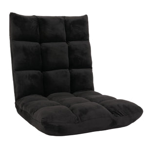 Bodensessel Relaxsessel Bodenkissen Klappsessel 6 Positionen Samt schwarz