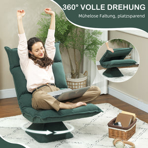Bodensessel Polsterstuhl verstellbar drehbar grün