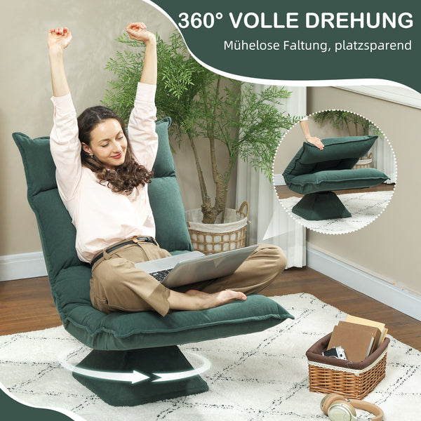 Bodensessel Polsterstuhl verstellbar drehbar grün