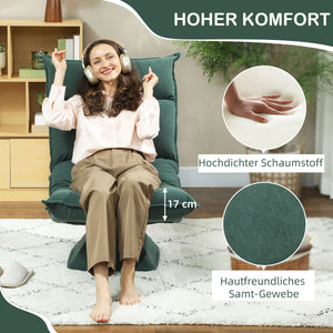 Bodensessel Polsterstuhl verstellbar drehbar grün