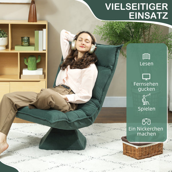 Bodensessel Polsterstuhl verstellbar drehbar grün