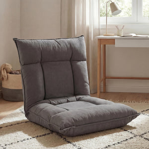 Bodensessel Relaxsessel Bodensofa Klappsessel 6 Positionen Samt dunkelgrau