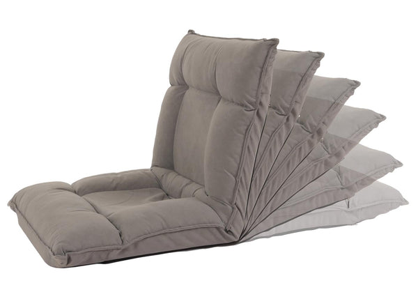 Bodensessel Relaxsessel Bodensofa Klappsessel 6 Positionen Samt dunkelgrau