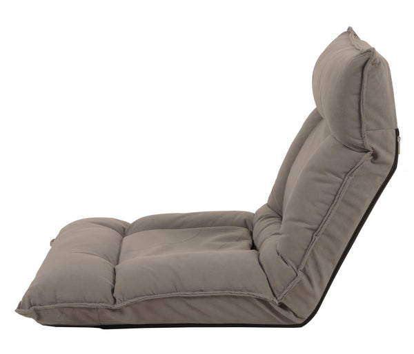 Bodensessel Relaxsessel Bodensofa Klappsessel 6 Positionen Samt dunkelgrau