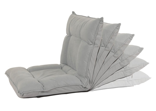 Bodensessel Relaxsessel Bodensofa Klappsessel 6 Positionen Samt hellgrau