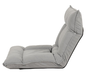 Bodensessel Relaxsessel Bodensofa Klappsessel 6 Positionen Samt hellgrau
