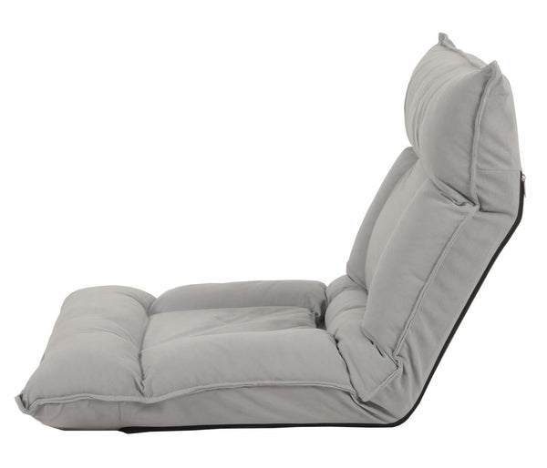 Bodensessel Relaxsessel Bodensofa Klappsessel 6 Positionen Samt hellgrau