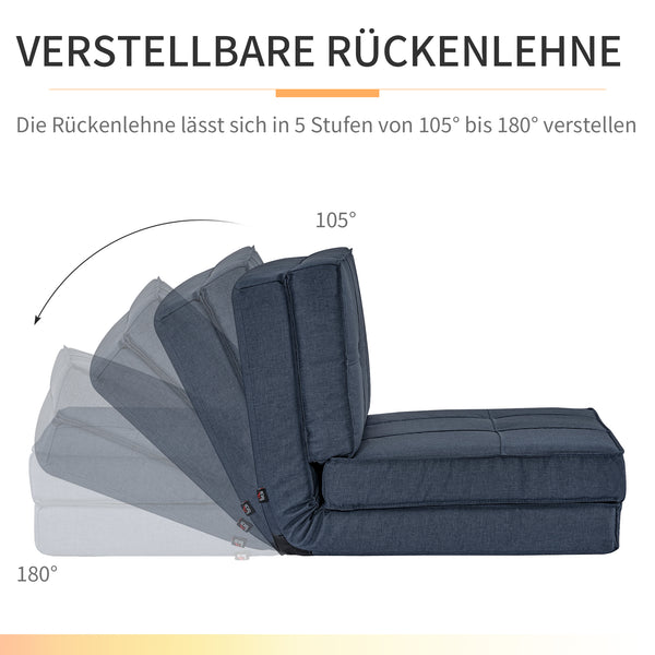 Sessel Sofa Gästebett klappbar 61x73x58cm Dunkelblau
