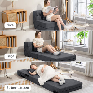 Bodensofa Schlafsofa klappbar als Matratze dunkelgrau