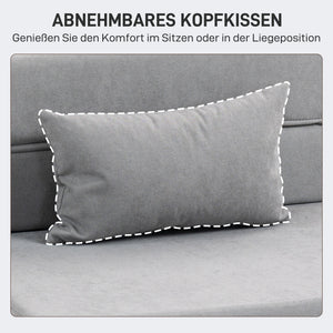 Bodensofa Schlafsofa klappbar aus Schaumstoff hellgrau