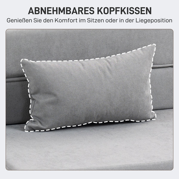 Bodensofa Schlafsofa klappbar aus Schaumstoff hellgrau